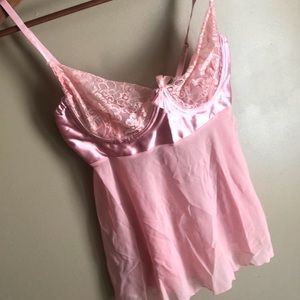 Coquette Pink Babydoll Nighty, Sz S, Underwire